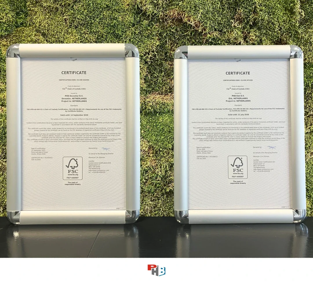 Nieuwe FSC certificaten
